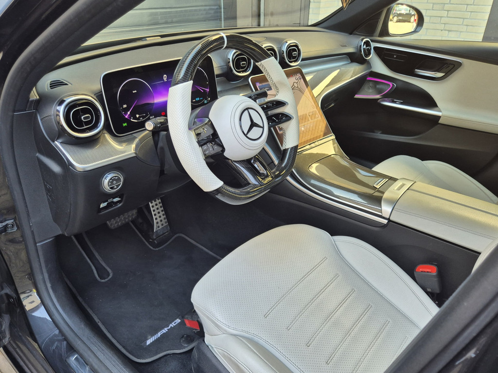 55542328 mercedes benz c klasse 180 amg line | burmester | wit leder | pano – foto 12