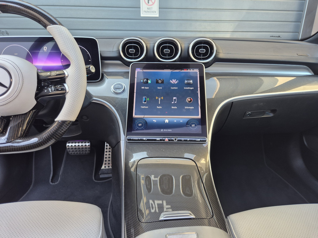 55542328 mercedes benz c klasse 180 amg line | burmester | wit leder | pano – foto 17